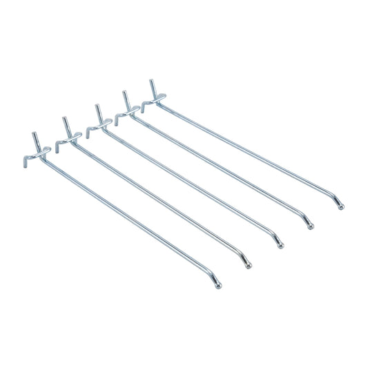 SSWBasics 10 in Chrome Peg Hook for 1/8 in or 1/4 in Pegboard pack of 100