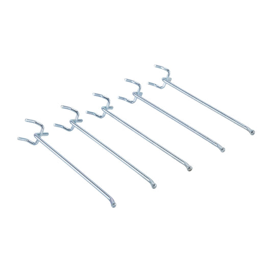SSWBasics 10 in Chrome Peg Hook for 1/8 in or 1/4 in Pegboard pack of 100